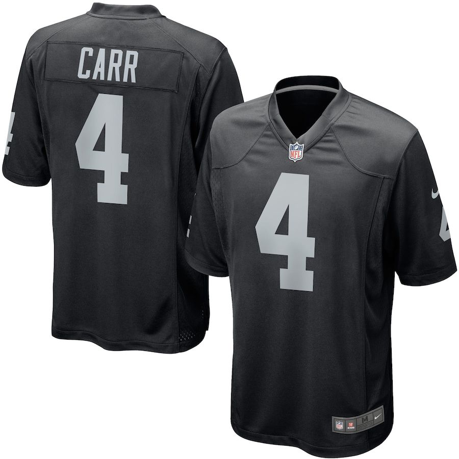 Men Oakland Raiders #4 Derek Carr Nike Black Game Player NFL Jersey